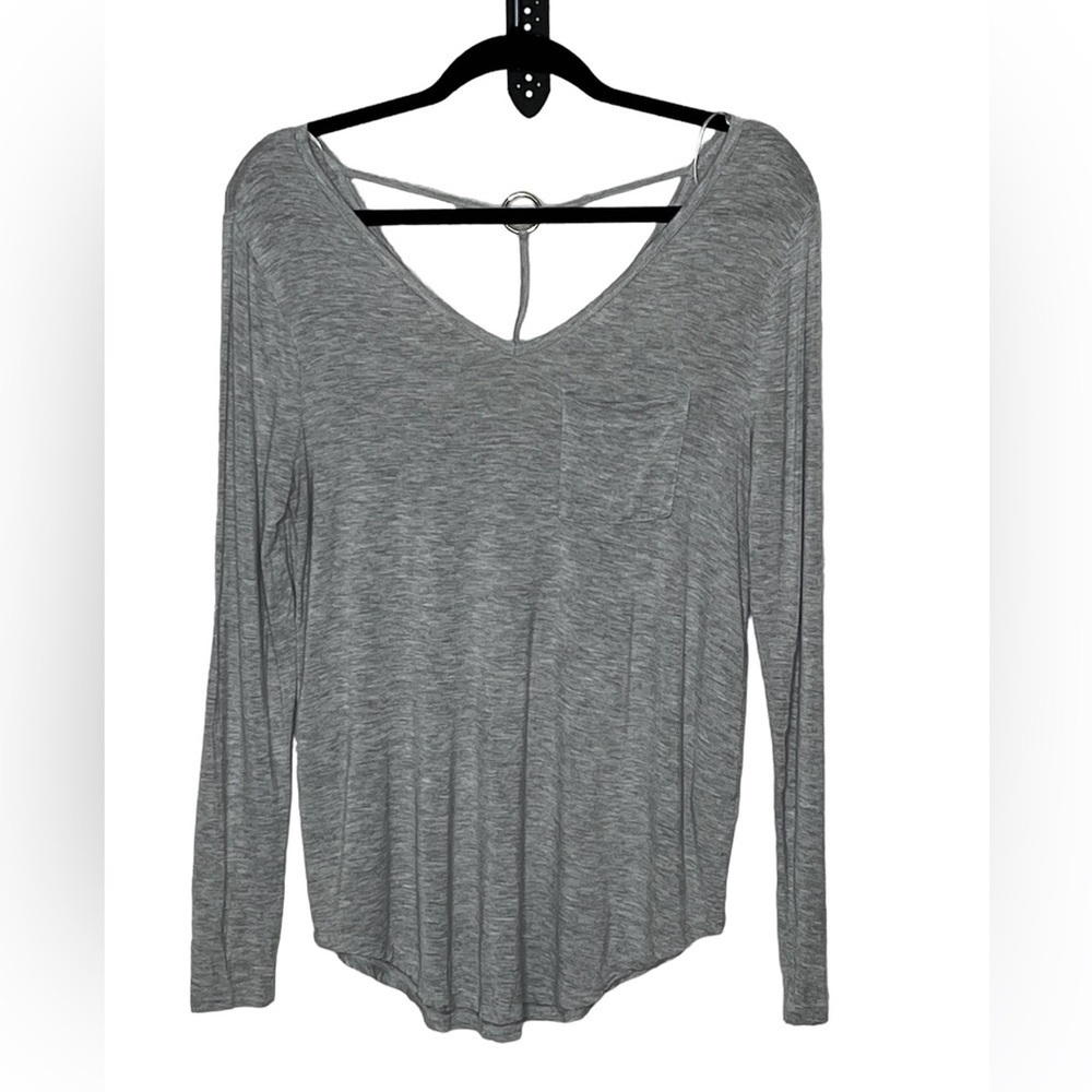 Pink Republic Rind Detailed Back Gray T-shirt Sz Med
